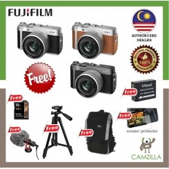 Fujifilm X-A7 / XA7 Digital Mirrorless Camera with XC15-45mm Lens + 32gb Memory Card + Screen Protector + Extra Kingma Battery + Backpack + Mic + Multi-Function Tripod